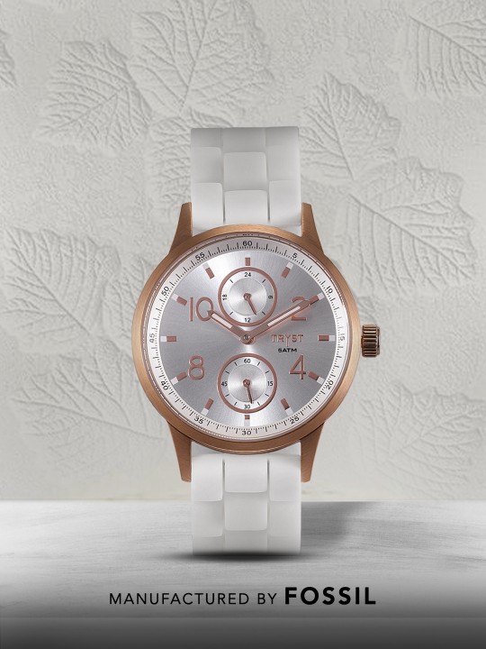 Manufactured & Serviced by Fossil Women Silver Watch