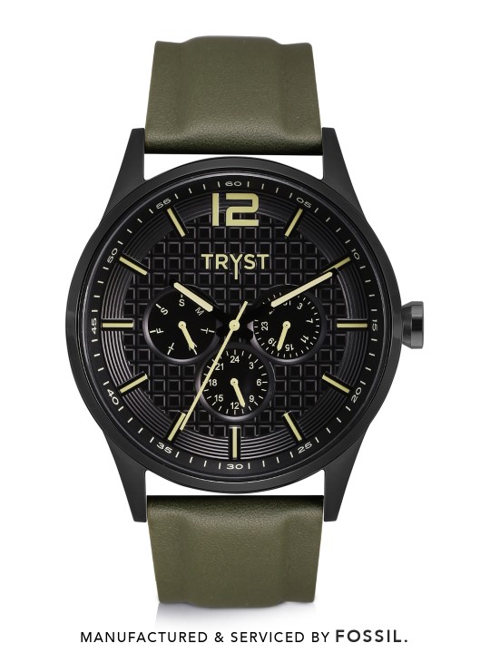 Manufactured & Serviced by Fossil Men Black Watch