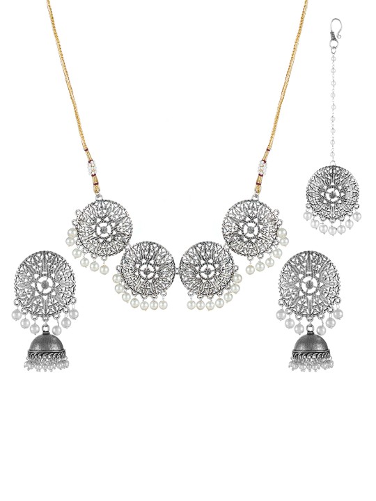 Silver-Toned Jewellery Set