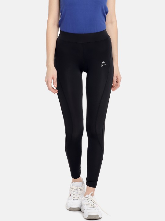 Women Black Solid Tights S
