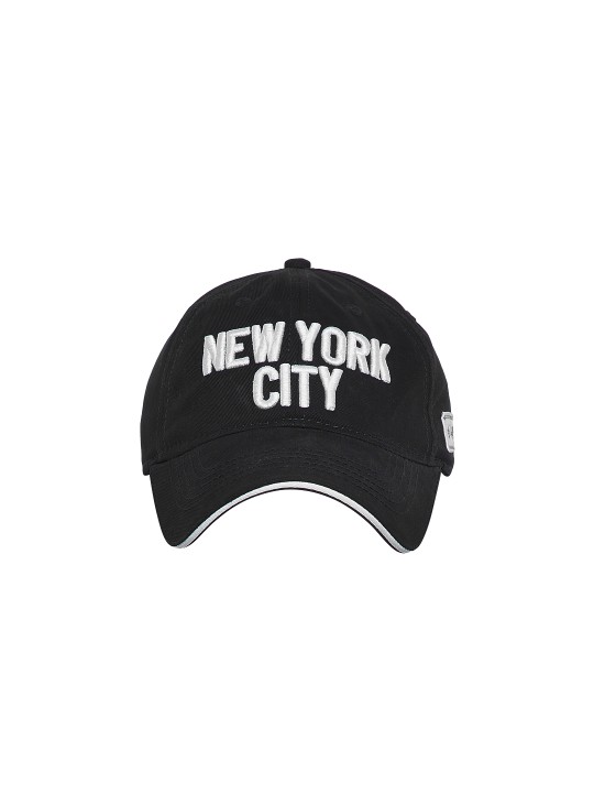 Men Black & White Solid Baseball Cap