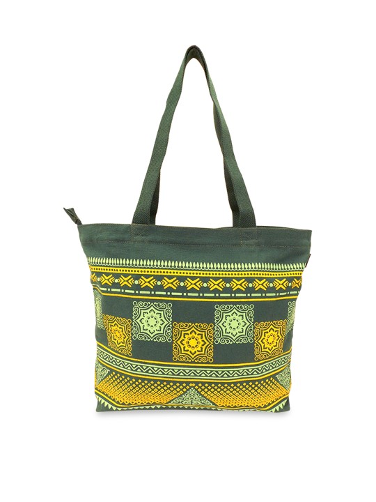 Green & Yellow Printed Shoulder Bag