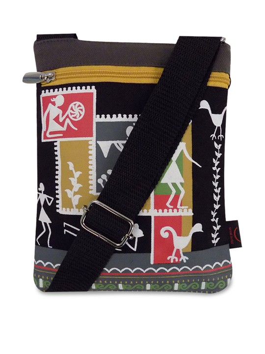 Multicoloured Printed Sling Bag