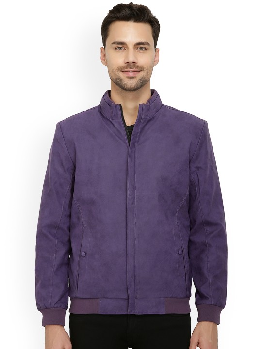Men Purple Solid Padded Jacket M