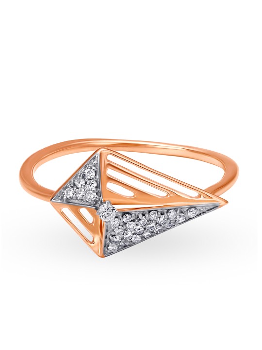 14KT Rose Gold-Toned Precious Ring With Diamond