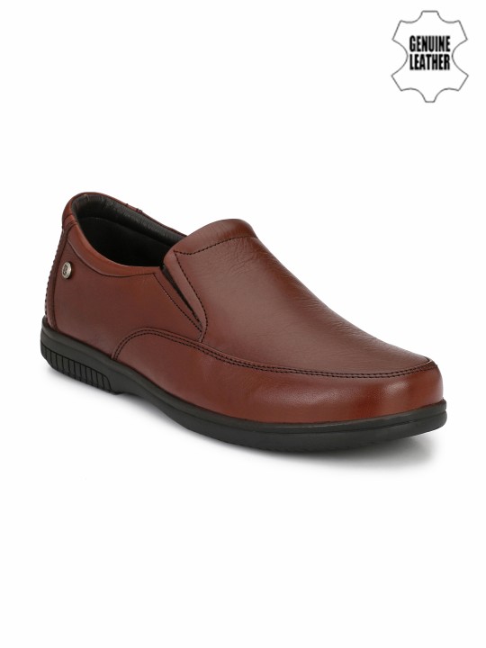 Men's Tan Brown Leather Formal Slip-Ons 6