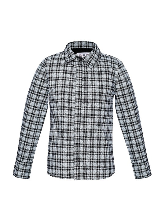 Boys Black & Grey Regular Fit Checked Casual Shirt 3-4Y