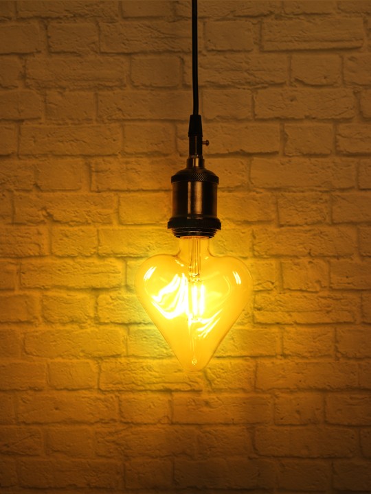 Edison Hanging with Heart Shaped LED E27 Bulb