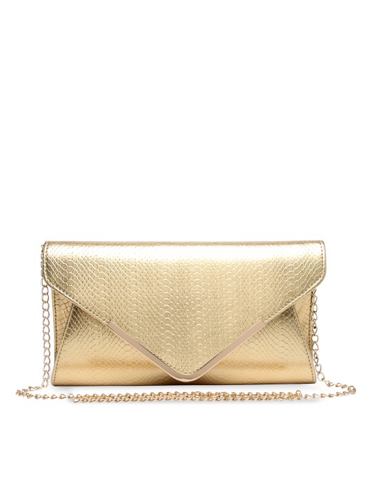 Gold-Coloured Textured Clutch