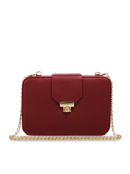 Maroon Solid Clutch