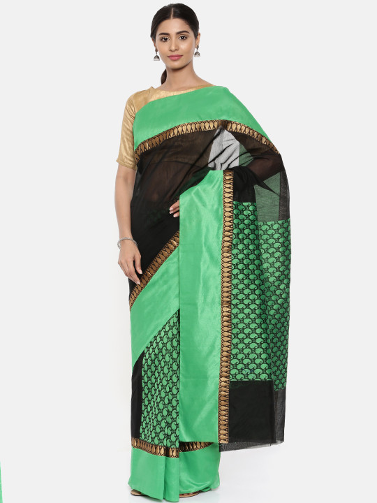 Green Black Silk Cotton Colourblocked Narayan Peth Saree Buy Online In Dominica At Dominica Desertcart Com Productid 132069332 It is a traditional maharashtrian saree that weaves mainly in this district only. green black silk cotton colourblocked narayan peth saree