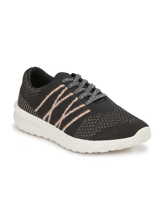 Men Grey Mesh Mid-Top Running Shoes 6