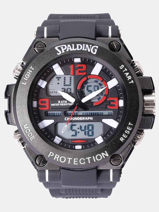 Men Black Chronograph Analogue & Digital Watch SP-123A
