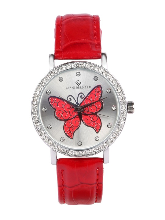 Women Silver-Toned Embellished Analogue Watch GBL-04IX