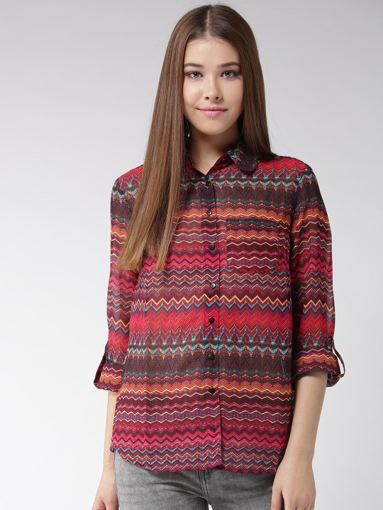 Women Multicoloured Printed Casual Shirt XS