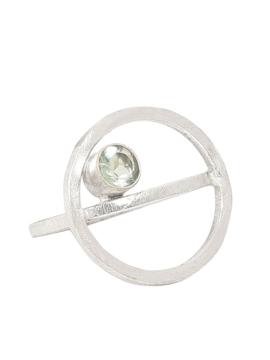 Women Silver-Plated Statement Ring With Stone