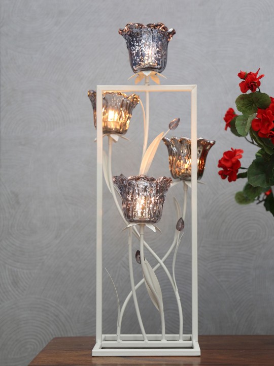 Black & White Set of 3 Candle Holders