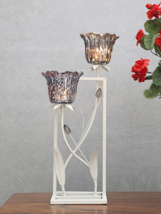 Black & White Set of 2 Candle Holders