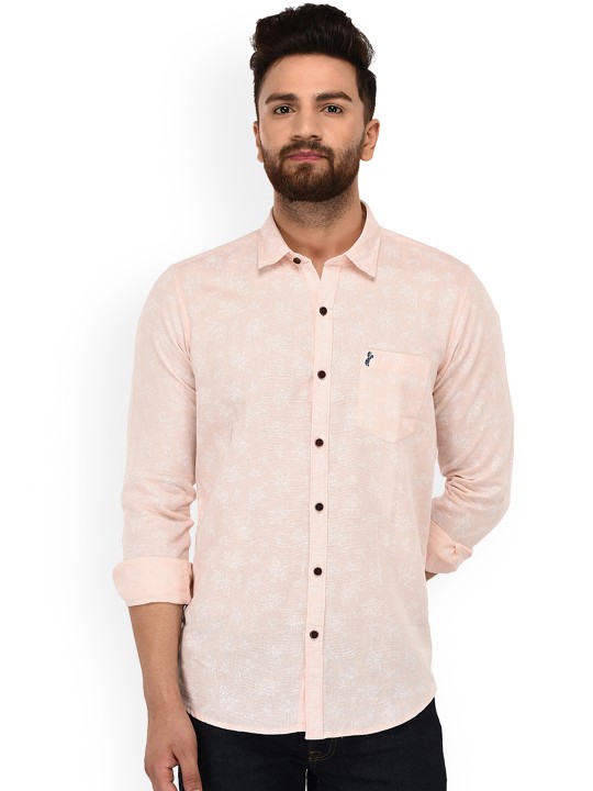 Men Pink Slim Fit Printed Casual Shirt 36