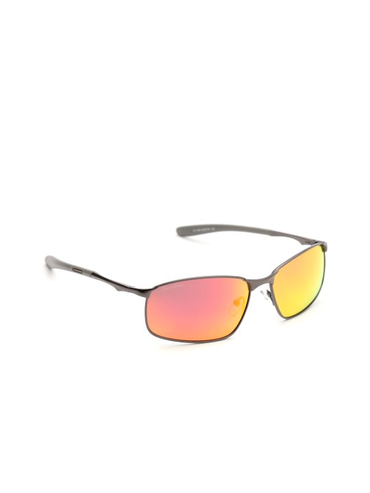 Men Mirrored Polarised Rectangle Sunglasses H-1103