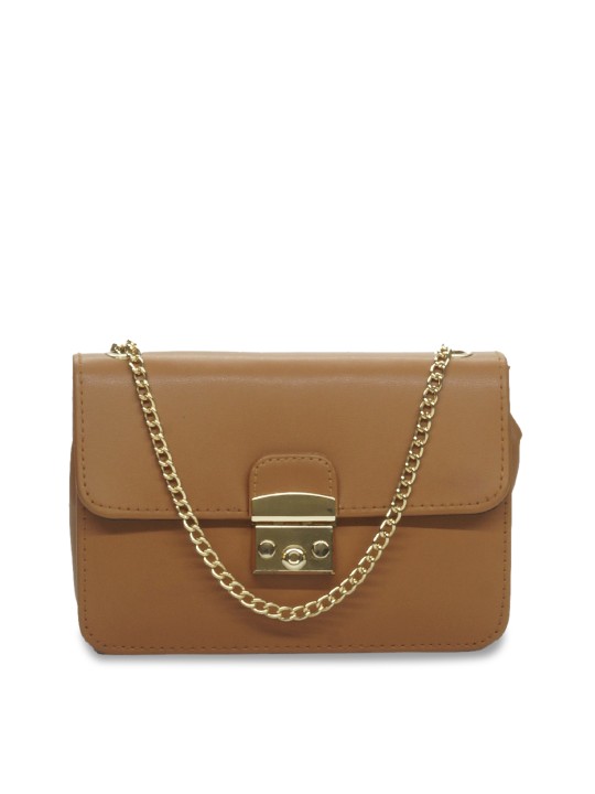 Tan Solid Sling Bag