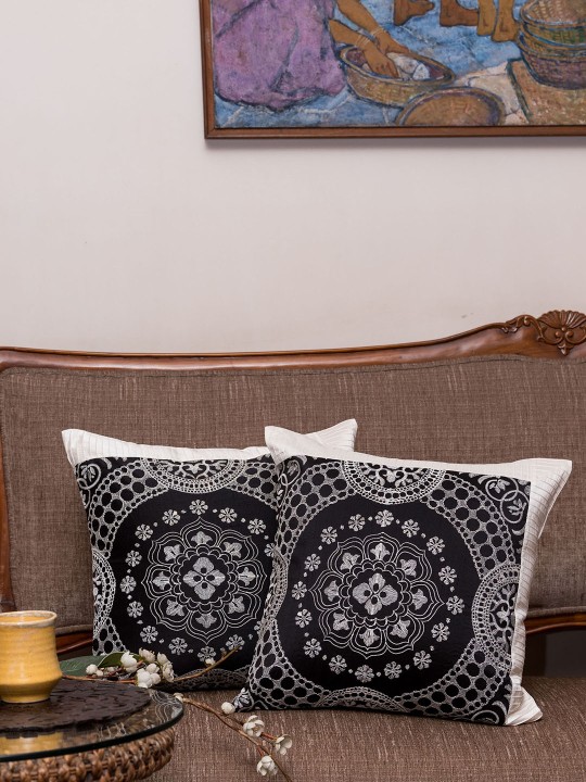 Pink Set of 2 Square Cushion Covers
