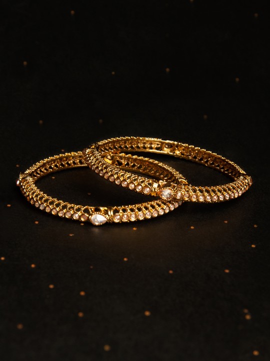 Gold-Plated Handcrafted Set of 2 Bangles