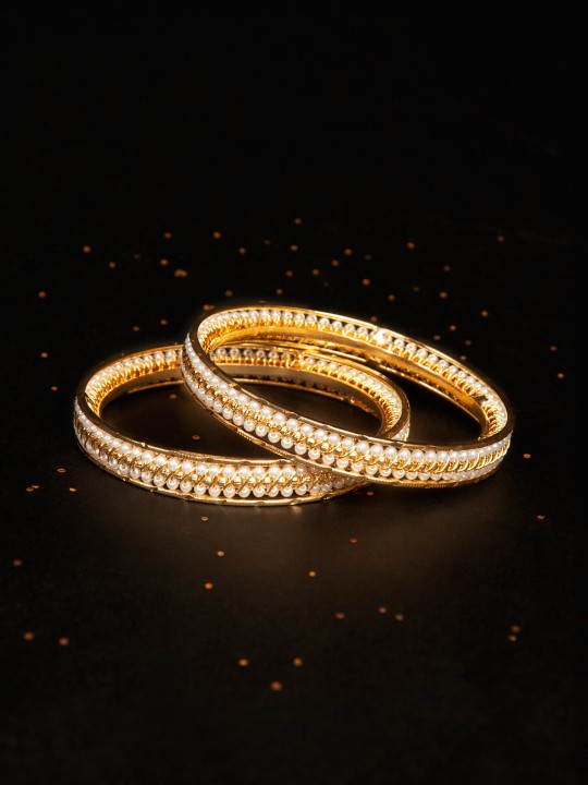 Gold-Plated Handcrafted Set of 2 Bangles