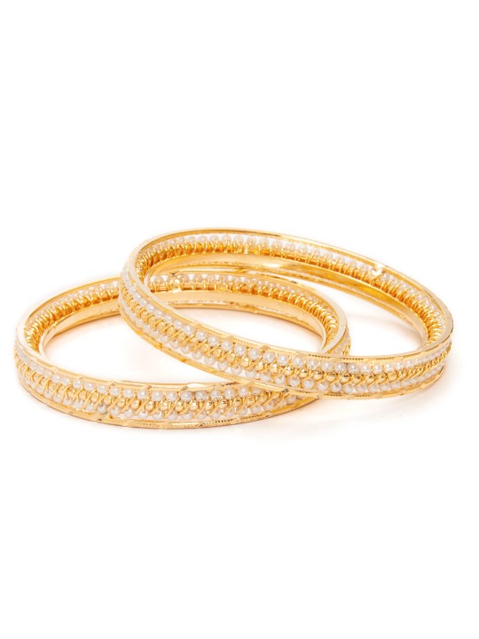 Gold-Plated Handcrafted Set of 2 Bangles