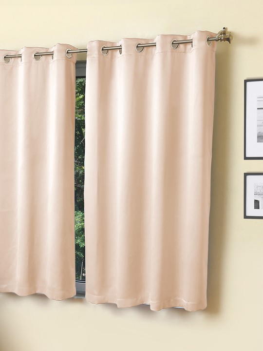 Peach-Coloured Black Out Window Curtain