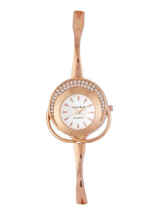 Women White & Rose Gold Analogue Watch NSLRGWD