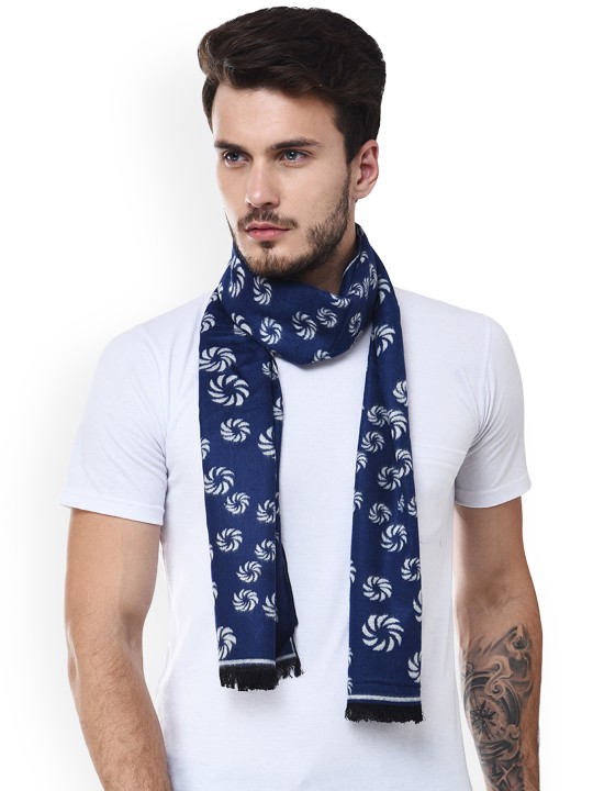 Men Blue Printed Muffler
