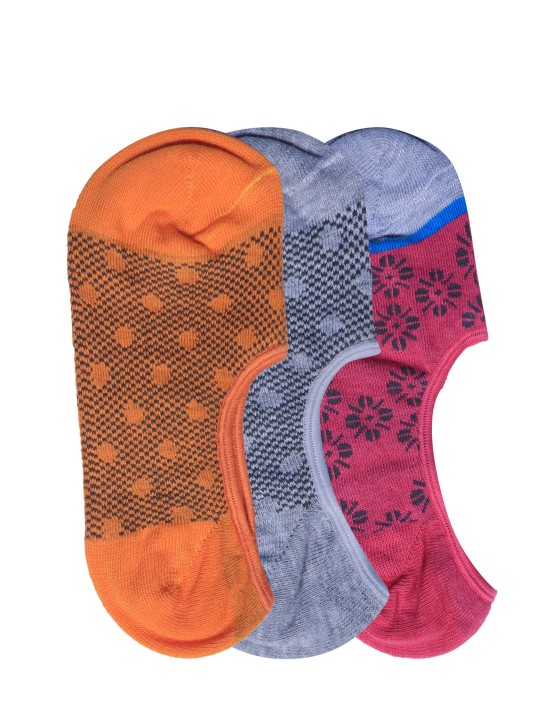 Women Pack of 3 Assorted Patterned Shoe Liners