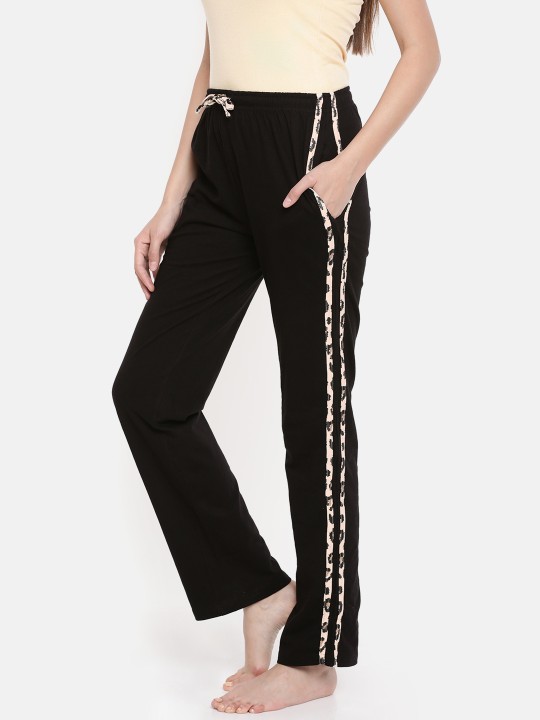 Buy Women Black Solid Lounge Pants FWSJ1015 M Online at