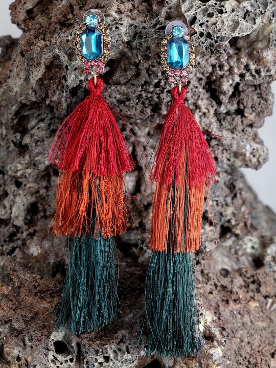 Multicoloured Contemporary Drop Earrings