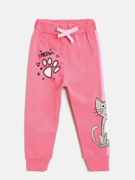 Kids Pink Printed Joggers 2-3Y