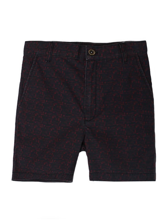 Boys Navy Blue Printed Regular Fit Regular Shorts 2-3Y