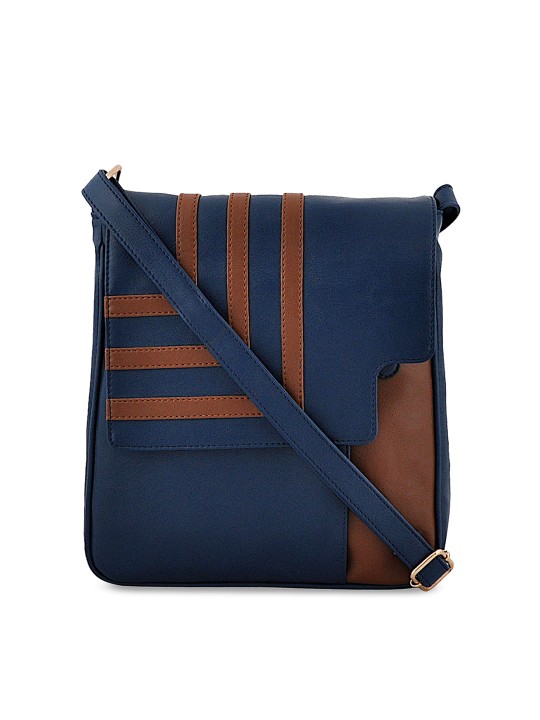 Navy Blue Solid Sling Bag