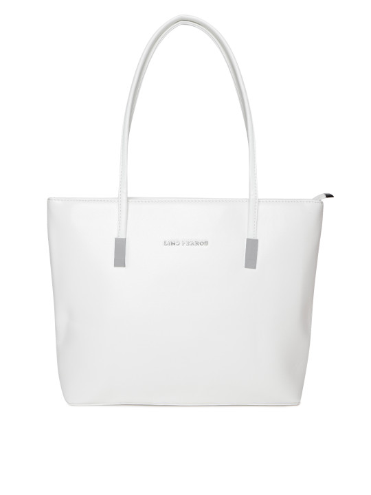 White Solid Shoulder Bag