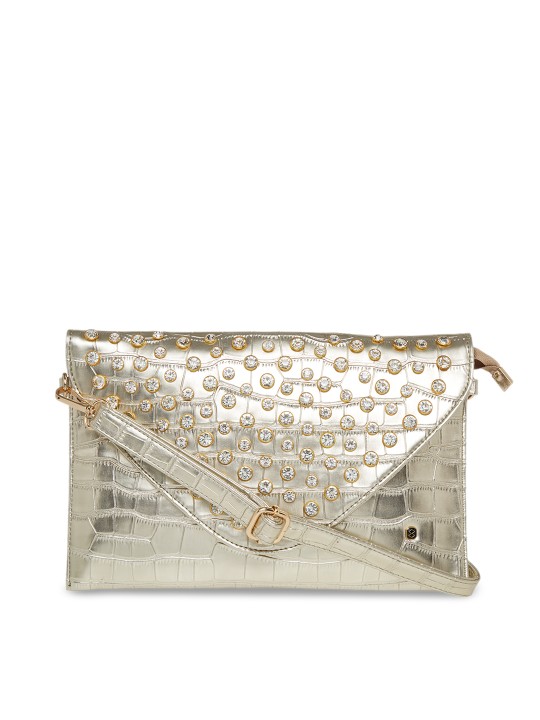 Gold-Toned Embellished Clutch