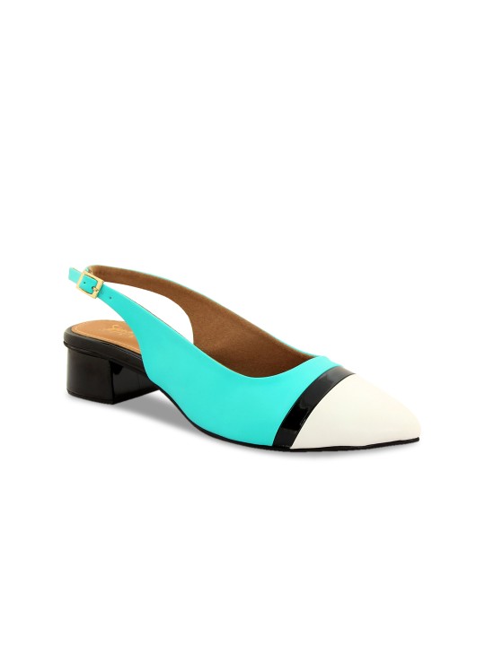 Women Turquoise Blue Colourblocked Sandals 36
