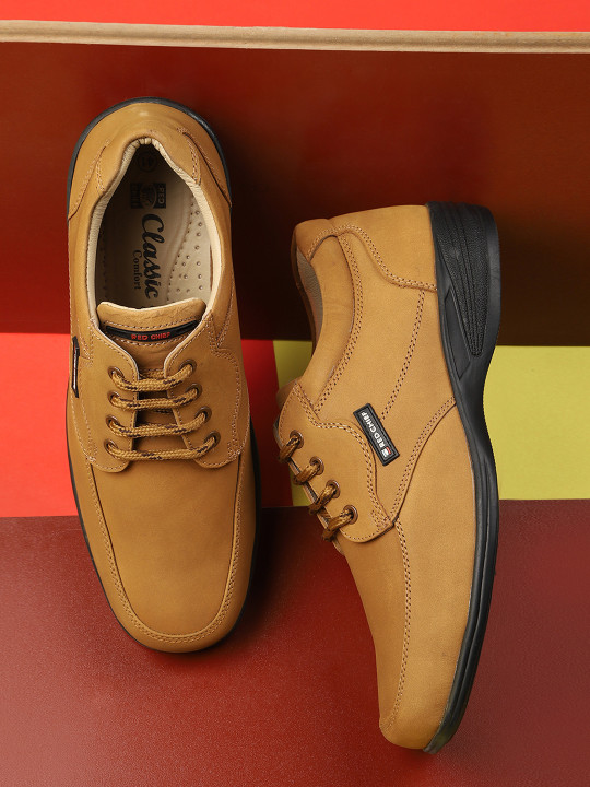 Red Chief Men Rust Leather Casual Sneakers