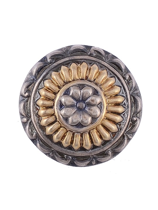 Women Silver-Toned & Gold-Toned Handcrafted Sterling Silver Oxidised Ring