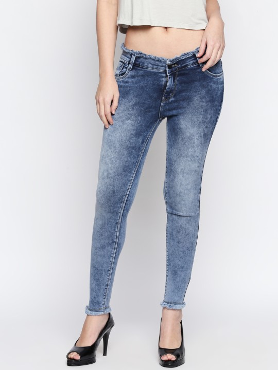 Women Blue Slim Fit Mid-Rise Clean Look Stretchable Jeans 28