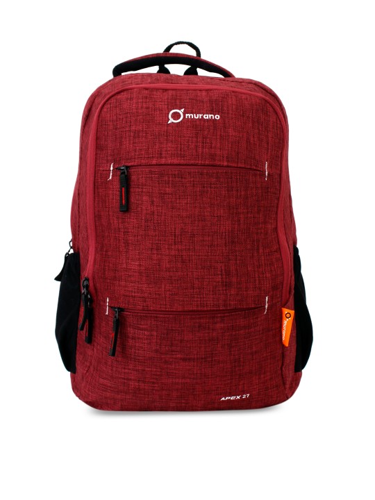 Unisex Maroon Solid Laptop Backpack