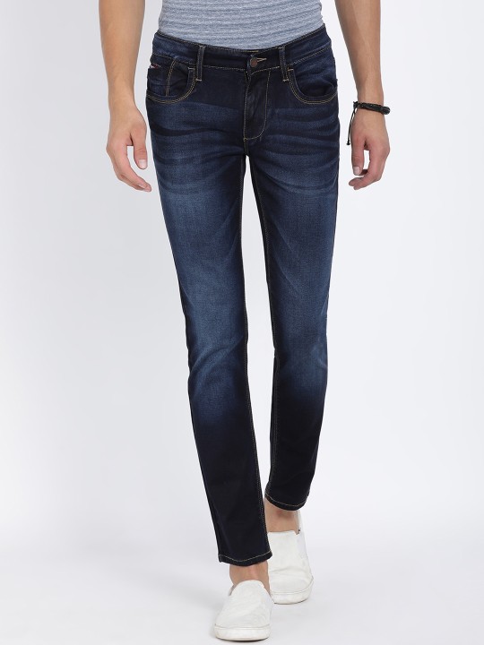 Men Blue Skinny Fit Mid-Rise Clean Look Stretchable Jeans 30