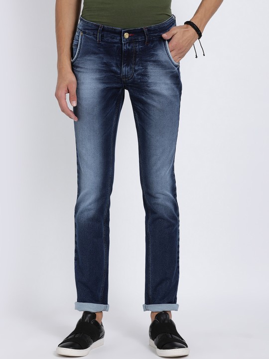 Men Blue Skinny Fit Mid-Rise Clean Look Stretchable Jeans 30