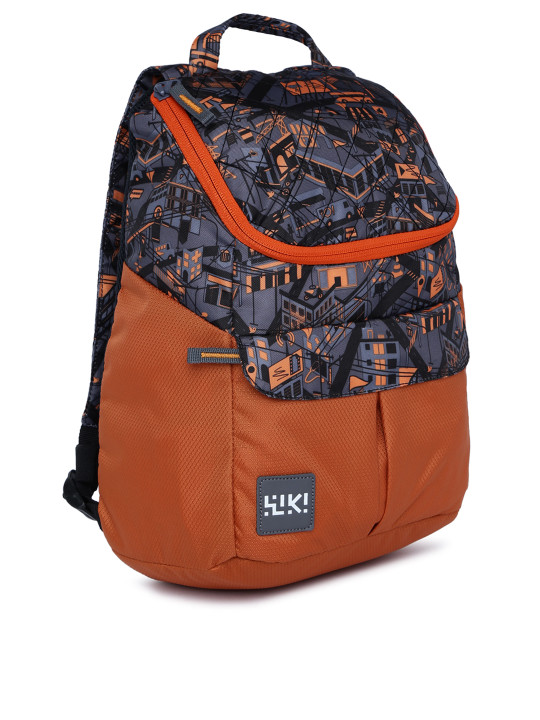 women orange graphic backpack