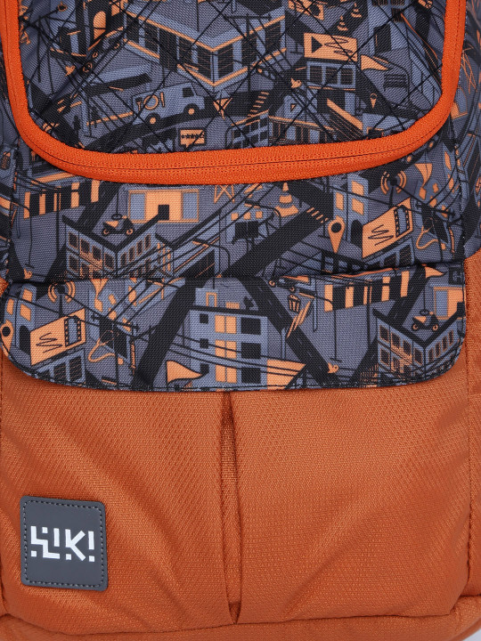 women orange graphic backpack