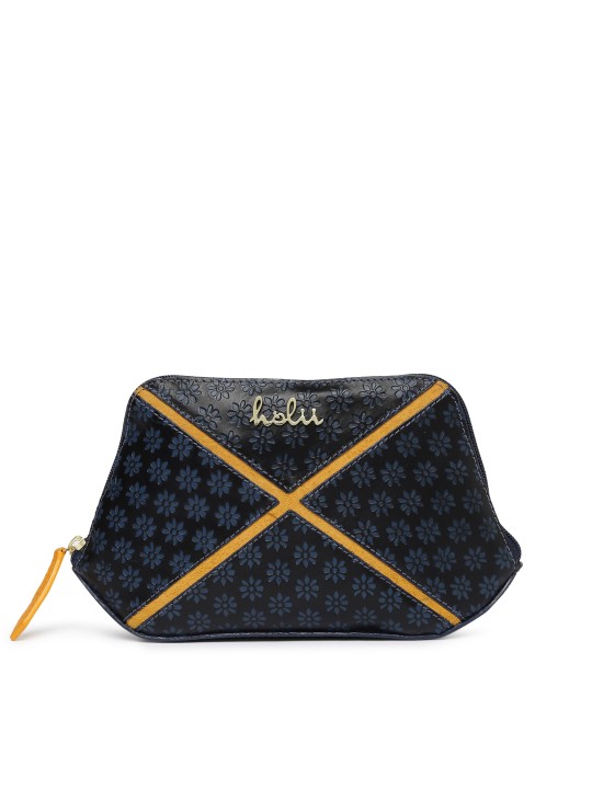 Blue Textured Leather Purse